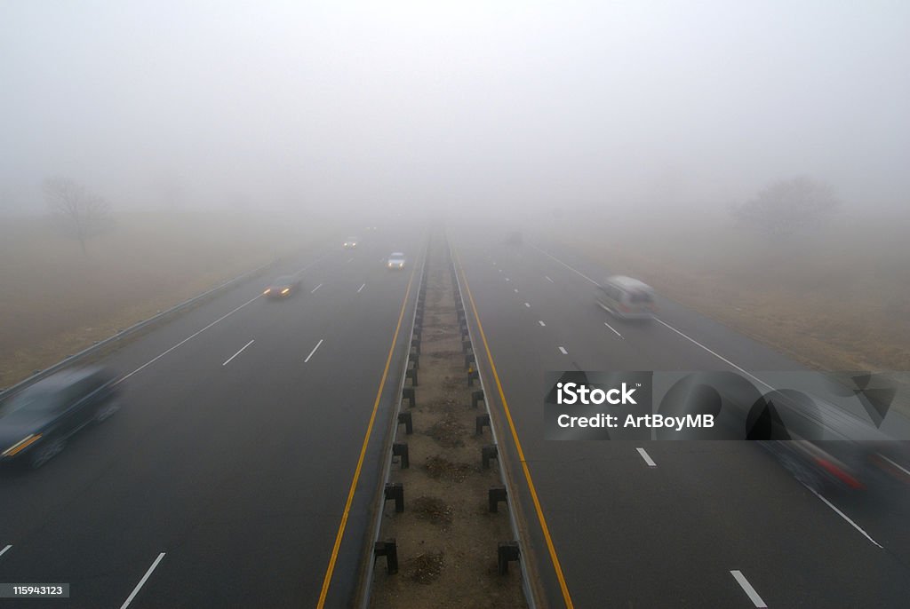 Fog on highway Foggy highway Fog Stock Photo