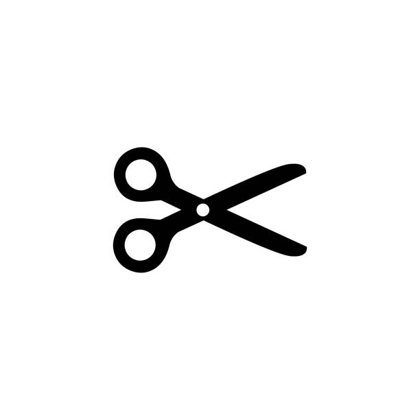 ikona nożycowa w płaskim stylu wektor dla aplikacji, interfejsu użytkownika, stron internetowych. ilustracja wektorowa czarnej ikony - nożyce stock illustrations