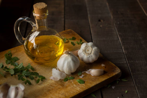 Olive oil, oregano and garlic.