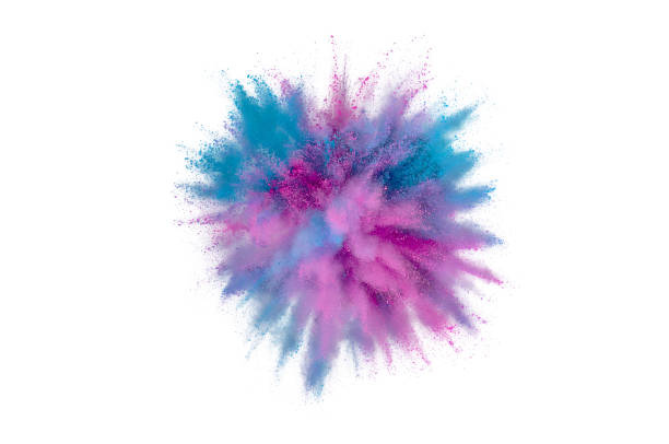 istock Colored powder explosion on white background. Abstract closeup dust on backdrop. Colorful explode. Paint holi 1159444955