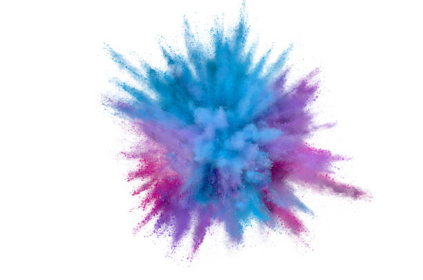 istock Colored powder explosion on white background. Abstract closeup dust on backdrop. Colorful explode. Paint holi 1159444956