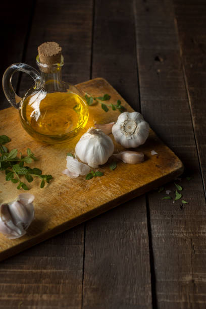 Olive oil, oregano and garlic