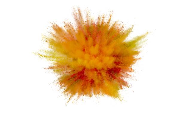 istock Colored powder explosion on white background. Abstract closeup dust on backdrop. Colorful explode. Paint holi 1159445185