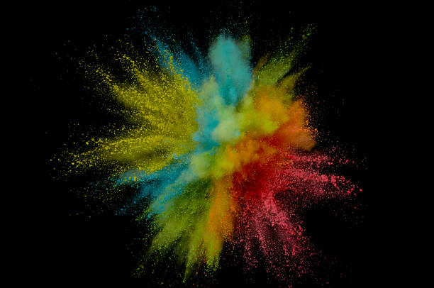 istock Colored powder explosion. Abstract closeup dust on backdrop. Colorful explode. Paint holi 1159445252