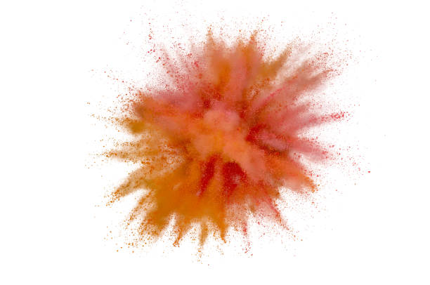 istock Colored powder explosion on white background. Abstract closeup dust on backdrop. Colorful explode. Paint holi 1159445572