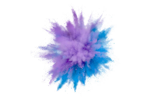 istock Colored powder explosion on white background. Abstract closeup dust on backdrop. Colorful explode. Paint holi 1159445927