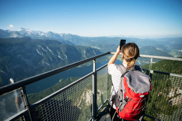 what a view - lake bohinj imagens e fotografias de stock