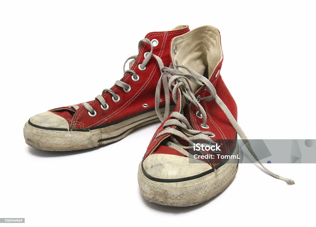 Pesado utilizado old os sapatos de desporto/sapatos - Royalty-free Antigo Foto de stock