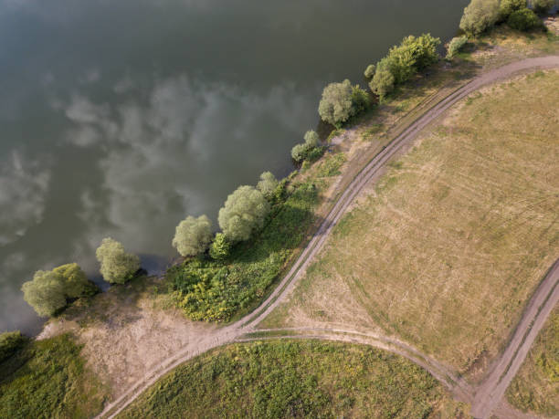 istock Aerial view on the river and tree in 1159453714