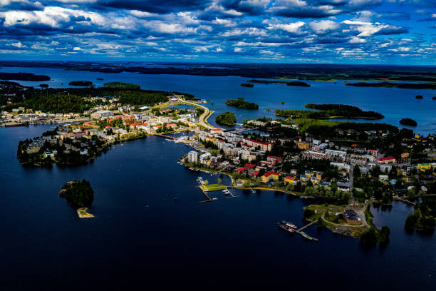 istock Savonlinna & Olavinlinna from the air in Finland 1159455245