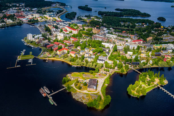 istock Savonlinna & Olavinlinna from the air in Finland 1159455328