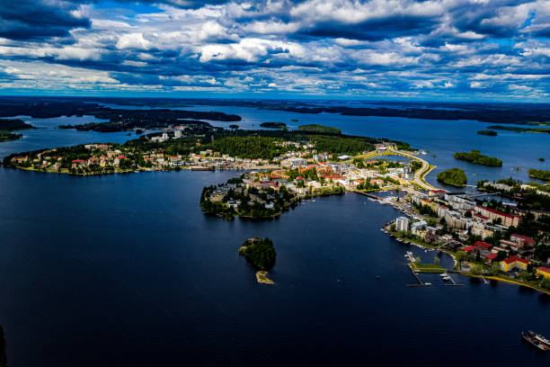 istock Savonlinna & Olavinlinna from the air in Finland 1159455907