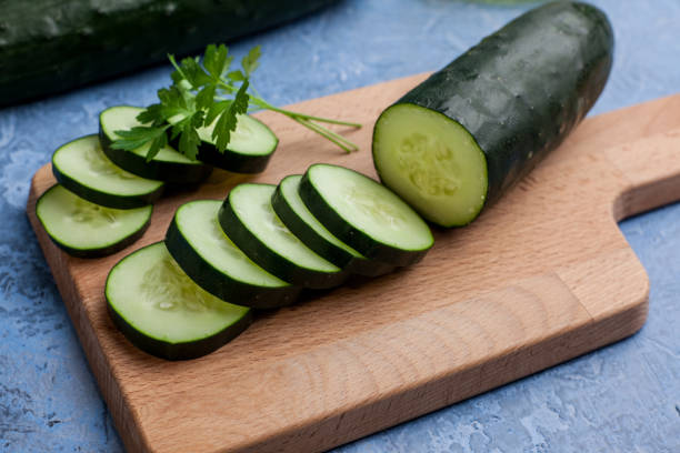 istock Cucumber slices for salad 1159456444