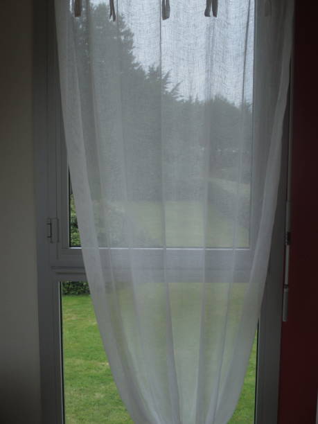 istock Window with transparent curtain  Interior of house 1159456637