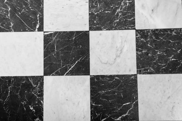 istock Black and white checkered marble floor. Marble texture for background 1159465234