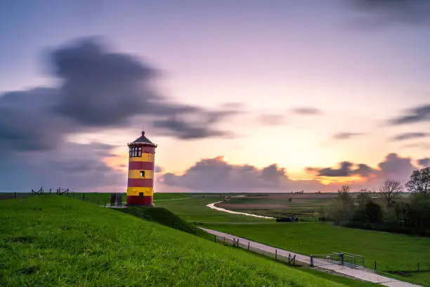 The Pilsum lighthouse on the German North Sea coast.