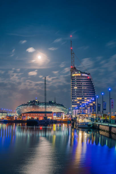 istock Long exposure at the blue hour in bremerhaven. 1159469399