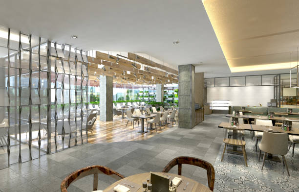 istock 3D render of cafetaria and restaurant 1159470515