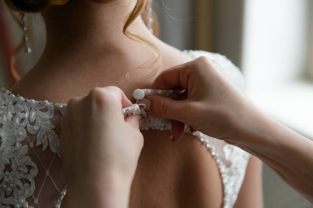 istock The shoulders of the bride. 1159470830