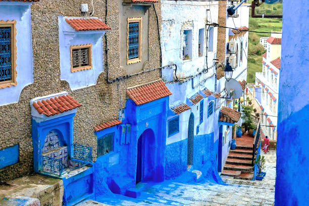 Chefchaouen, a city with blue painted houses. A city with narrow, beautiful, blue streets. Chefchaouen, a city with blue painted houses. A city with narrow, beautiful, blue streets. Chefchaouen, Morocco, Africa chefchaouen photos stock pictures, royalty-free photos & images
