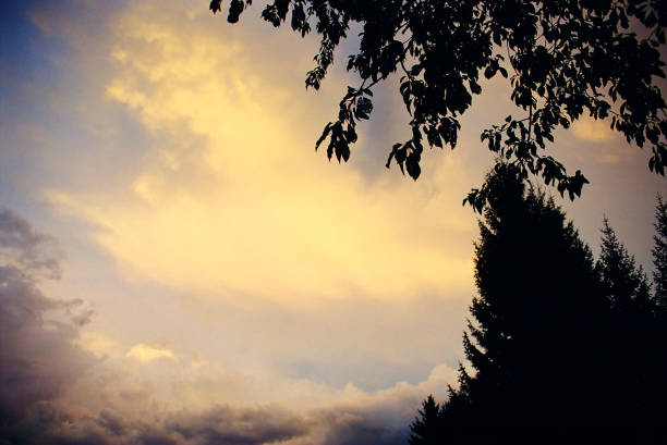 pink and orange sunset in Asiago on an ordinary day