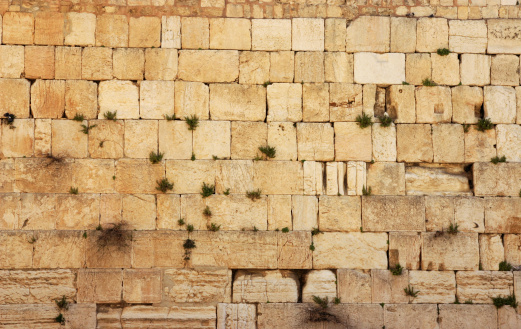 Stones of the Wailing wall, Jerusalem. 