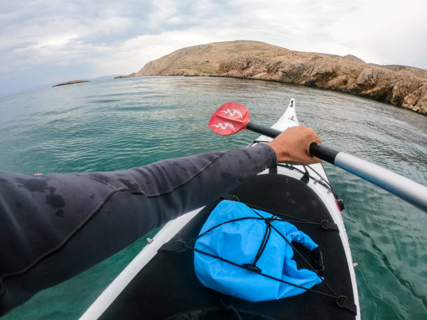 istock Man kayaking point of view 1159475820