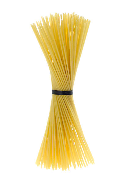istock Bunch of spaghetti tied together with a black band 115948007