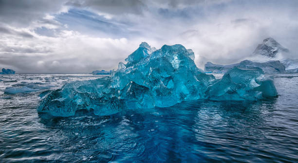 Blue iceberg in Antarctica