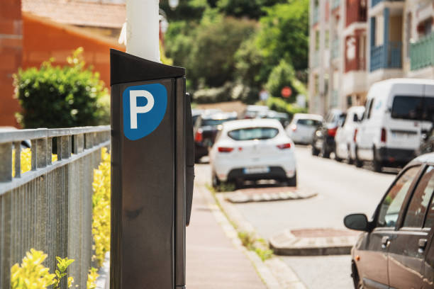 istock Parking pay machine at street 1159488395
