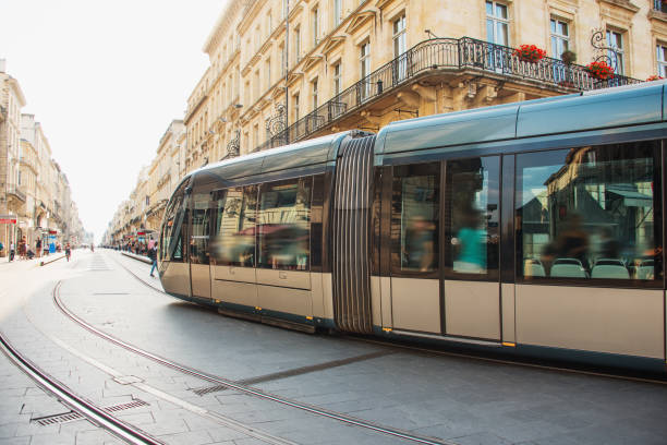 istock Modern tramway in Bordeaux, France 1159489527