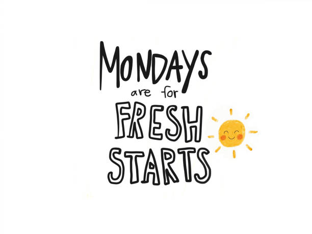 istock Monday are for Fresh start word handwriting and sun smile pencil color sketch 1159492216