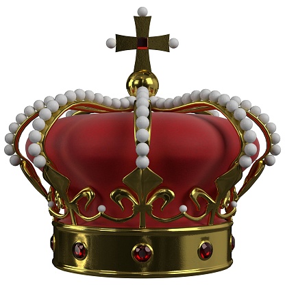 3D rendering of a royal crown toon illustration
