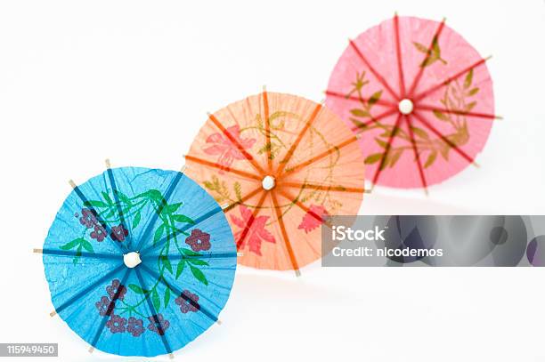 Three Party Umbrellas Stock Photo - Download Image Now - Drink Umbrella, Close-up, Color Image