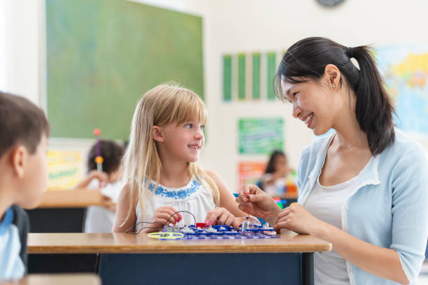 istock Young Asian Teacher Helping Female Caucasian Student 1159495480