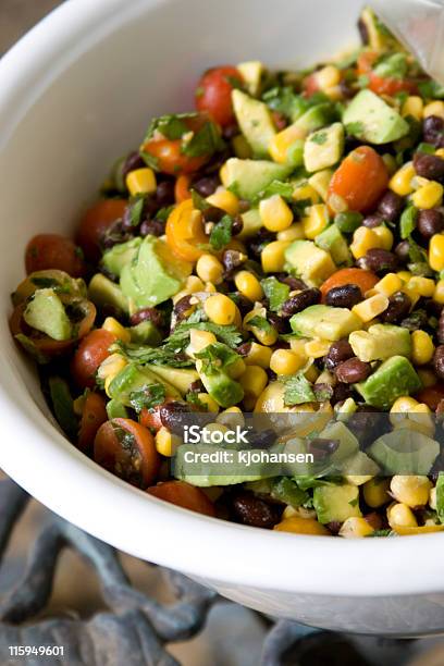 Bean And Corn Salsa Stock Photo - Download Image Now - Salsa Sauce, Avocado, Bowl