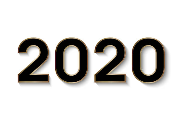istock 2020 Happy New Year. Black numbers isolated on white background. New Year 2020. Vector illustration 1159498952