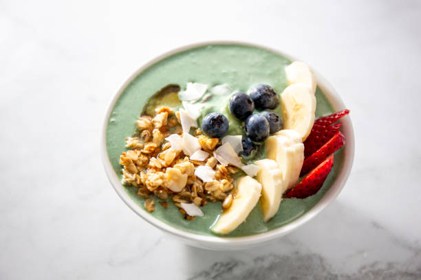 istock Spirulina yogurt with fruit 1159500322