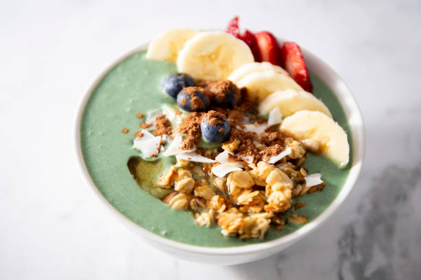 istock Spirulina yogurt with fruit 1159500331