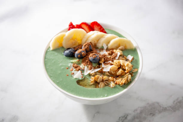 istock Spirulina yogurt with fruit 1159500333