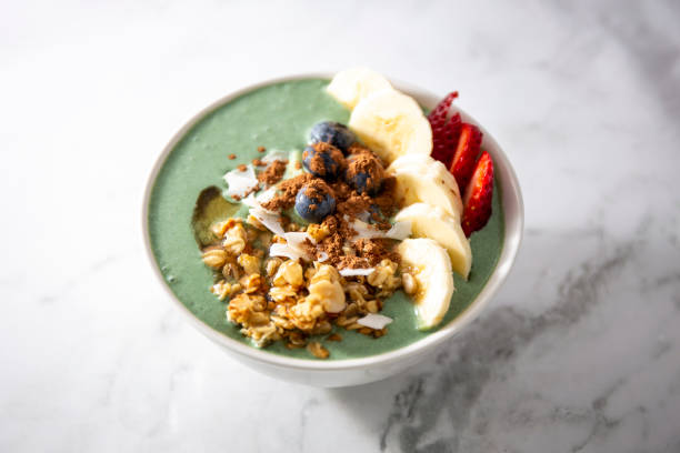 istock Spirulina yogurt with fruit 1159500334
