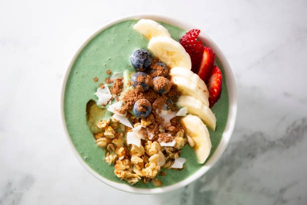 istock Spirulina yogurt with fruit 1159500335