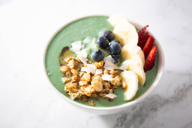 istock Spirulina yogurt with fruit 1159500346