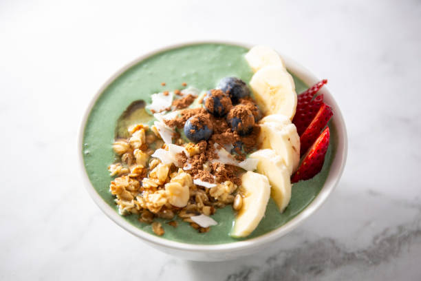 istock Spirulina yogurt with fruit 1159500350