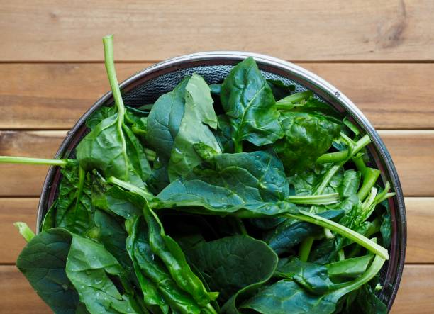 istock Korean Fresh organic vegetable spinach 1159502087