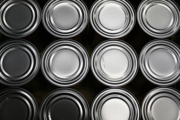 Freshly Produced Food Cans stock photo