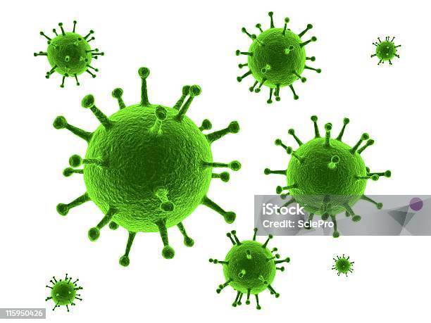 Isolated Virus Stock Photo - Download Image Now - Virus, Green Color, Cut Out