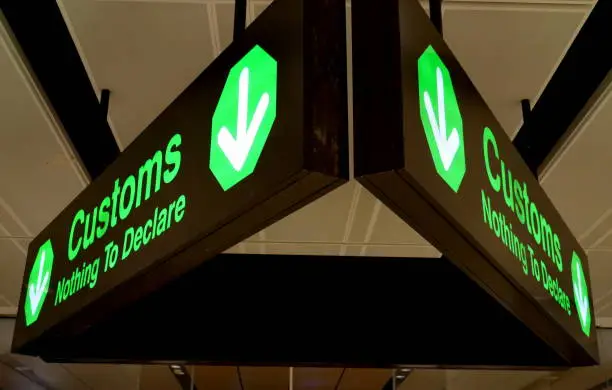 Customs Sign at the Airport