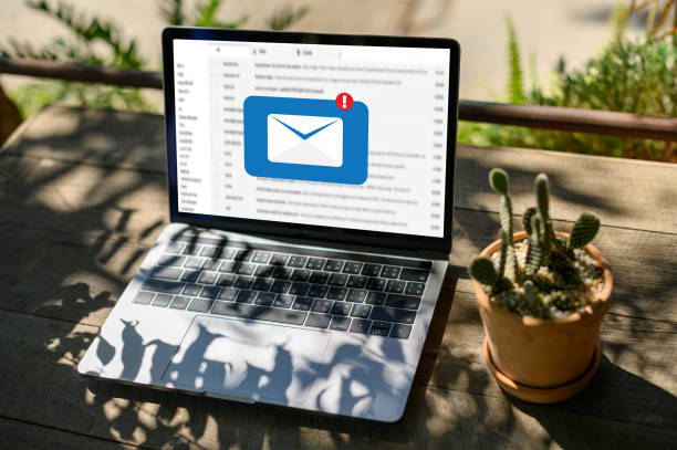 istock Mail Communication Connection message to mailing contacts phone Global Letters Concept 1159514505