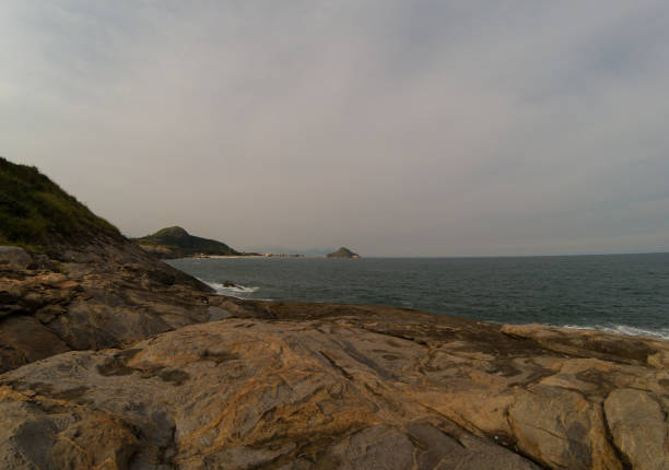 Beach landscape in cloudy day in Rio de Janeiro